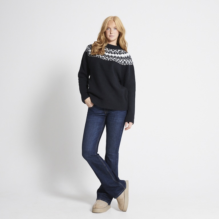 Pattern knit sweater "Britta" Dark Blue